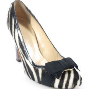 Kate Spade NY Black White Pony Hair Bow Pumps